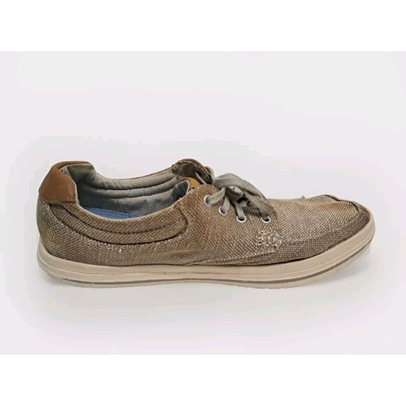 SKECHERS Men's 11.5 Relaxed Fit Define Soden Khaki Canvas Distressed Casual - Picture 3 of 11